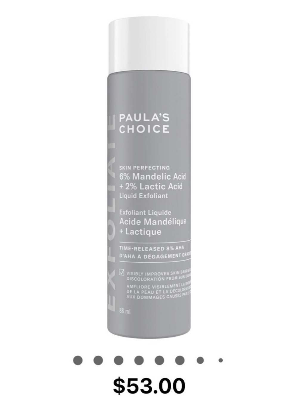 Paula’s Choice 6% Mandelic Acid + 2% Lactic Acid Liquid Exfoliate